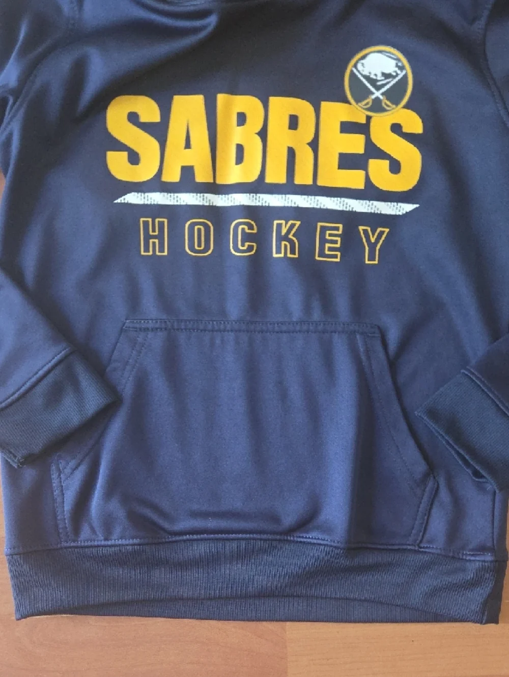 NHL Youth Buffalo Sabres Navy and Gold Pullover Hoodie Youth Medium